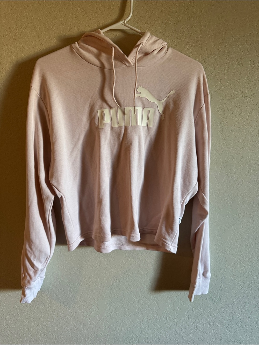 Puma Pale Pink Pullover Hoodie with White Logo